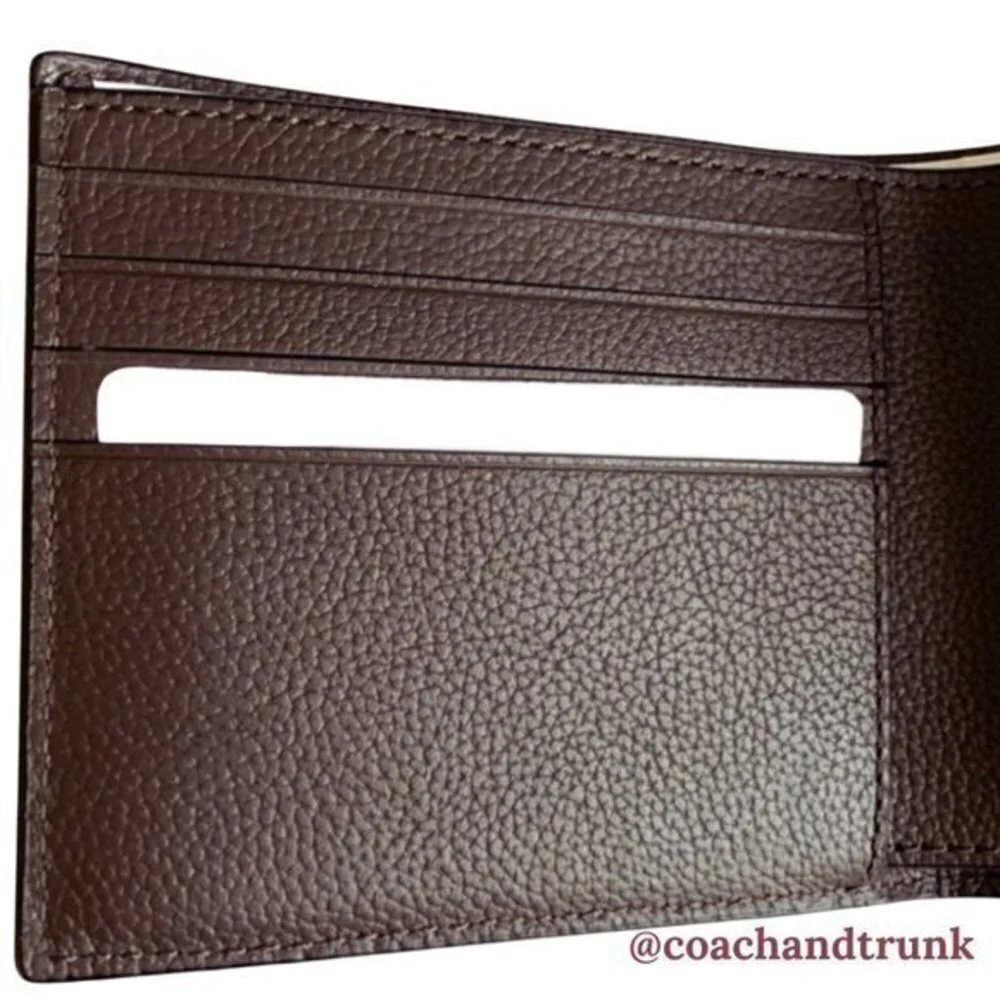 COACH Leather 3 in 1 Wallet Compact Mahogany NWT